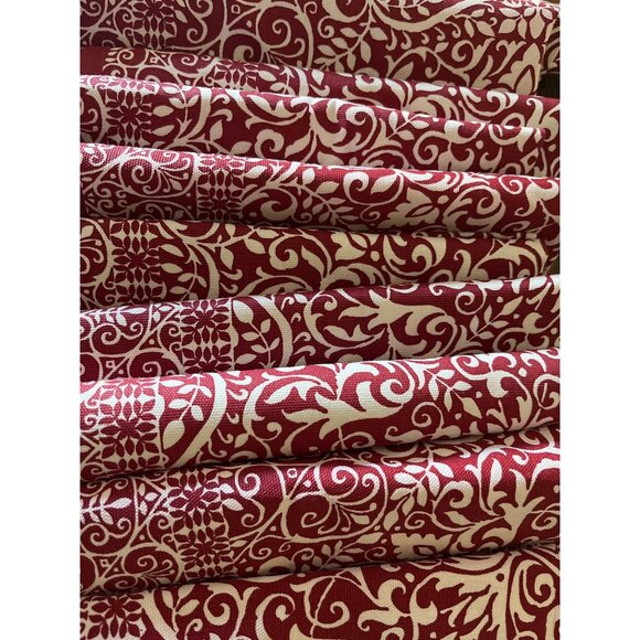 Set Of 12 Red & White Max Studio Home Cloth Napkins With Ornate Design - Picture 3 of 10